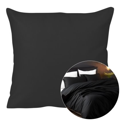 poszewka satyna bawelna czarny 04000966 40x40