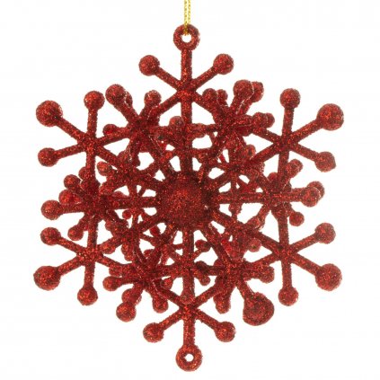 SADA 6 KS VÁNOČNÍ DEKORACE SPLICE 10X10 CM ČERVENÁ