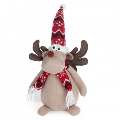VÁNOČNÍ DEKORAČNÍ FIGURKA REINDEER 44 CM VÍCEBAREVNÁ