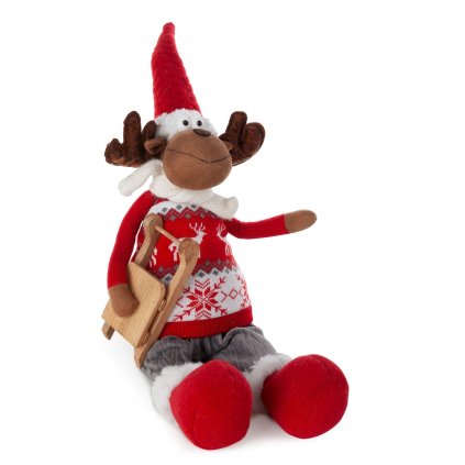 VÁNOČNÍ DEKORAČNÍ FIGURKA REINDEER 62 CM VÍCEBAREVNÁ
