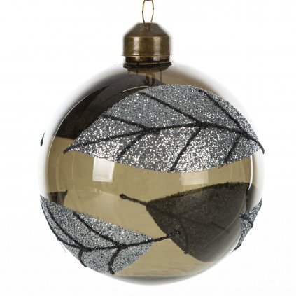 SADA 6KS VÁNOČNÍ OZDOBA SKLENĚNÁ (FI) 8CM VZOROVANÁ