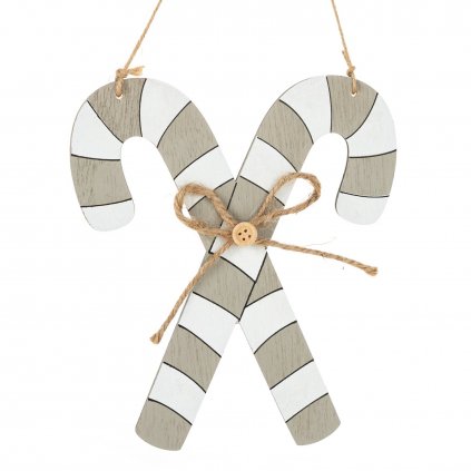 SADA 6KS VÁNOČNÍ DEKORACE CANDY CANE 16X18CM VÍCEBAREVNÁ