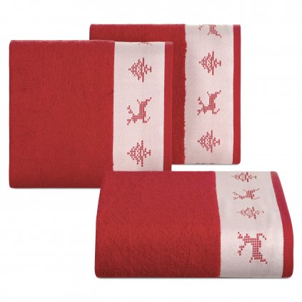 SADA VÁNOČNÍCH RUČNÍKŮ NOEL 3KS 70X140 CM ČERVENÁ