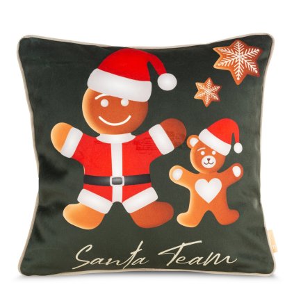 VÁNOČNÍ DEKORAČNÍ POVLAK NA POLŠTÁŘ GINGER 1KS 45X45 CM VZOROVANÁ