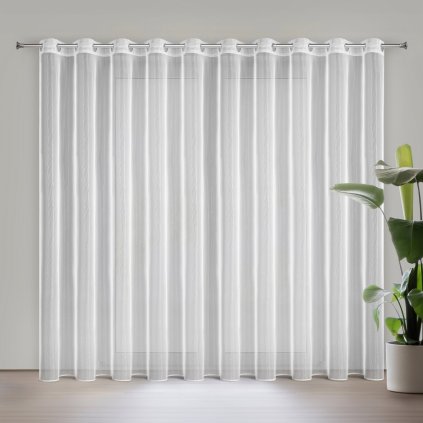 ZÁCLONA NA KROUŽCÍCH ESEL 350X250 CM BÍLÁ