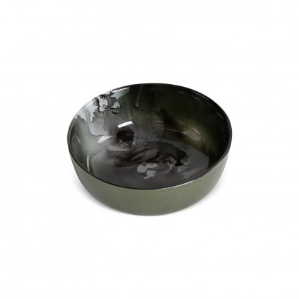 DEKORAČNÍ SKLENĚNÁ MISKA SABA (01) (FI) 16X6 CM ZELENÁ