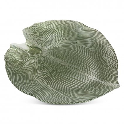 SKLENĚNÝ TALÍŘ TERRA COLLECTION MONTENEGRO 38X34 CM ZELENÁ