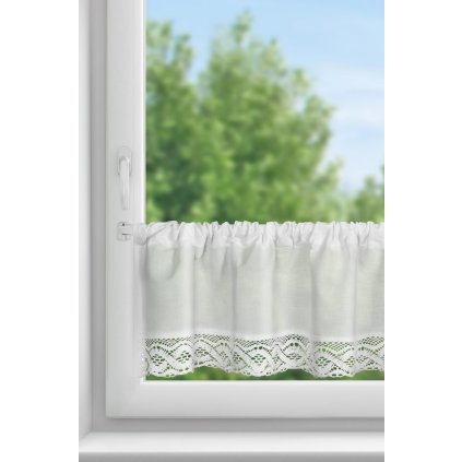 KRÁTKÁ ZÁCLONA NA PÁSCE VINCE 150X30 CM BÍLÁ