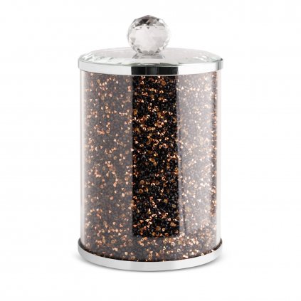 NÁDOBA S KŘISTÁLKY 10X10X17 CM ČERNÁ