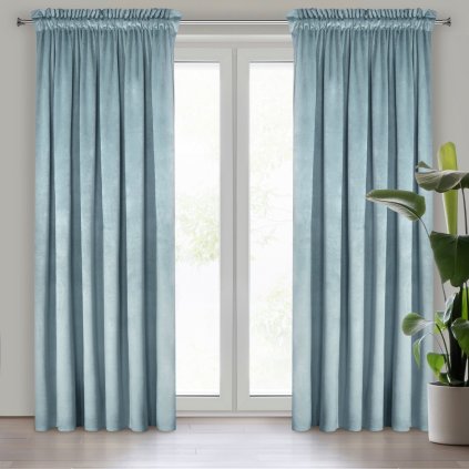 ZATEMŇOVACÍ ZÁVĚS NA PÁSCE MELANIE 140X270 CM BLEDOMODRÁ