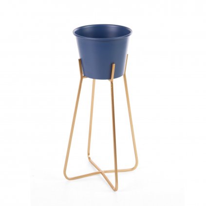 DEKORAČNÍ KOVOVÝ KVĚTINÁČ 19X34 CM MODRÁ