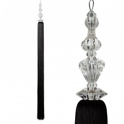 DEKORAČNÍ ŠŇŮRA NA ZÁVĚS POLA ČERNÁ