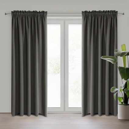 ZATEMŇOVACÍ ZÁVĚS NA PÁSCE PARISA 135X270 CM GRAFITOVÁ