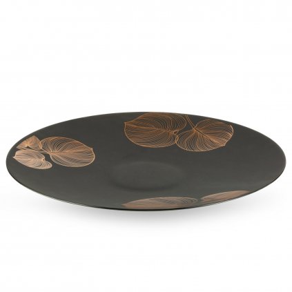 SKLENĚNÝ TALÍŘ LIMITED COLLECTION VICTORIA 37X4 CM ČERNÁ