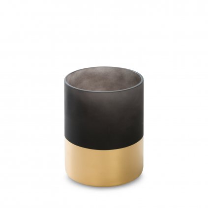 SKLENĚNÝ SVÍTNÍK LIMITED COLLECTION VICTORIA 12X15 CM ČERNÁ/ZLATÁ