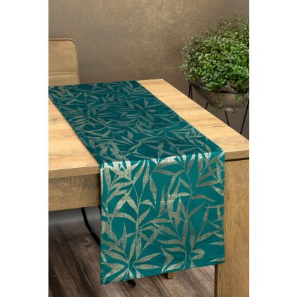 UBRUS BLINK 15 35X180 CM TMAVĚTYRKYSOVÝ