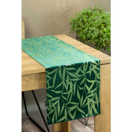 UBRUS BLINK 15 35X180 CM TMAVĚZELENÝ