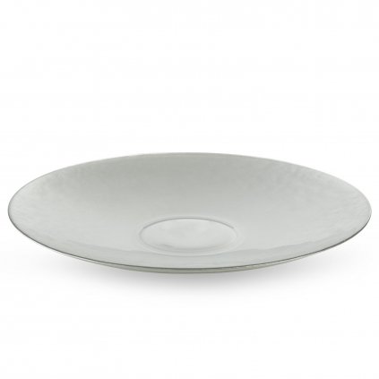 SKLENĚNÝ DEKORAČNÍ TALÍŘ KALA (FI) 37X4 CM STŘÍBRNÝ