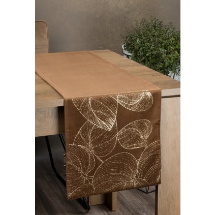 UBRUS BLINK 16 35X220 CM HNĚDÝ