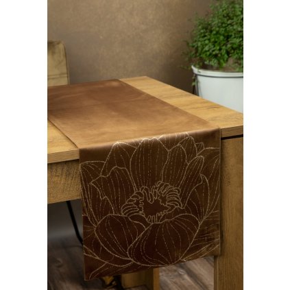 UBRUS BLINK 13 35X180 CM HNĚDÝ