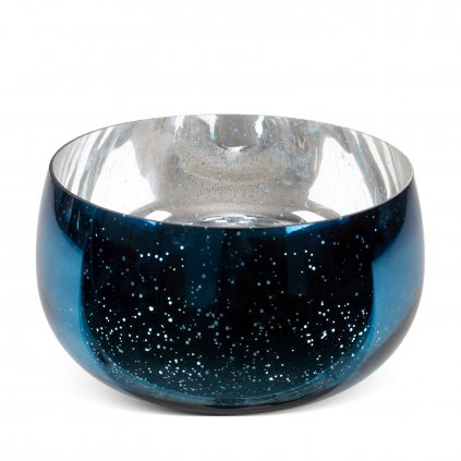 DEKORAČNÍ SKLENĚNÁ MISKA MOLLY (FI) 28X18 CM MODRÁ