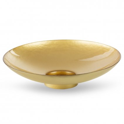 DEKORAČNÍ SKLENĚNÁ MISKA KALA (FI) 35X9 CM ZLATÁ