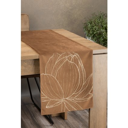 UBRUS BLINK 12 35X140 CM HNĚDÝ