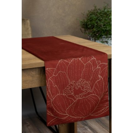 UBRUS BLINK 13 35X140 CM CIHLOVÝ