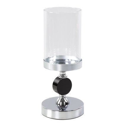 DEKORAČNÍ KERAMICKÝ SVÍTNÍK (FI) 12X30 CM STŘÍBRNÁ