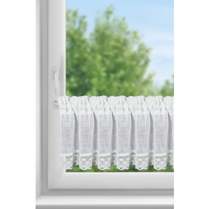 KRÁTKÁ ZÁCLONA NA PÁSCE FOX 30X150 CM BÍLÁ