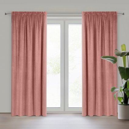 ZATEMŇOVACÍ ZÁVĚS NA PÁSCE PIERRE 140X300 CM STARORŮŽOVÁ