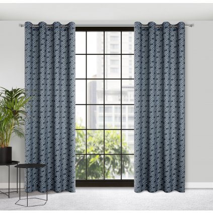 ZÁVĚS NA KROUŽCÍCH JULIET 140X250 CM VZOROVANÁ
