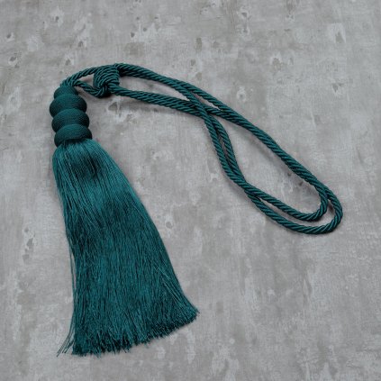 DEKORAČNÍ ŠŇŮRA NA ZÁVĚS DAGA TMAVĚTYRKYSOVÁ