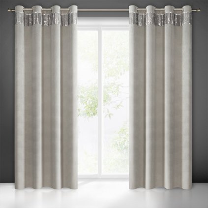 ZATEMŇOVACÍ ZÁVĚS NA KROUŽCÍCH JASPIS 140X250 CM STŘÍBRNÁ