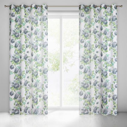 ZÁVĚS NA KROUŽCÍCH MONA 140X250 CM VZOROVANÁ