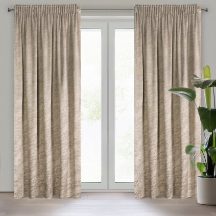 ZATEMŇOVACÍ ZÁVĚS NA PÁSCE RIVA 140X270 CM TMAVĚBÉŽOVÁ