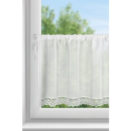 KRÁTKÁ ZÁCLONA NA PÁSCE CLARIE 150X60 CM BÍLÁ