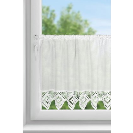 KRÁTKÁ ZÁCLONA NA PÁSCE ISAAC 150X60 CM BÍLÁ