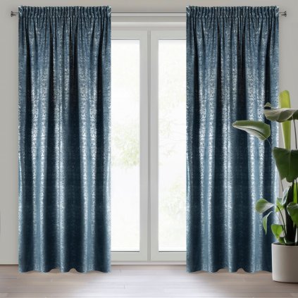 ZATEMŇOVACÍ ZÁVĚS NA PÁSCE CYPRUS 140X270 CM TMAVĚMODRÁ