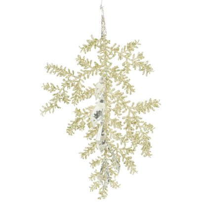 SADA 6KS VÁNOČNÍ DEKORACE PL 88 10X25 CM ŠAMPANSKÉ