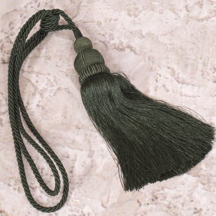 DEKORAČNÍ ŠŇŮRA NA ZÁVĚS JOWITA TMAVĚZELENÁ