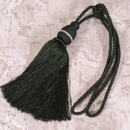 DEKORAČNÍ ŠŇŮRA NA ZÁVĚS ANITA ZELENÁ