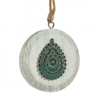 SADA 6KS VÁNOČNÍ DEKORACE KELLY 02 9 CM BÍLÁ