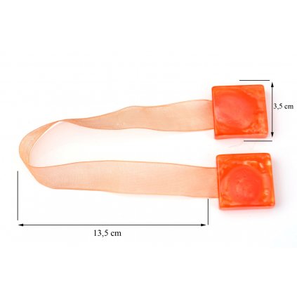 SADA 2KS DEKORAČNÍ SPONA NA ZÁVĚS 16 S MAGNETEM ORANŽOVÁ