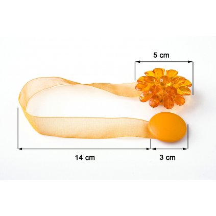 SADA 2KS DEKORAČNÍ SPONA NA ZÁVĚS 24 S MAGNETEM ORANŽOVÁ