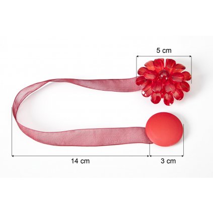 SADA 2KS DEKORAČNÍ SPONA NA ZÁVĚS 24 S MAGNETEM ČERVENÁ