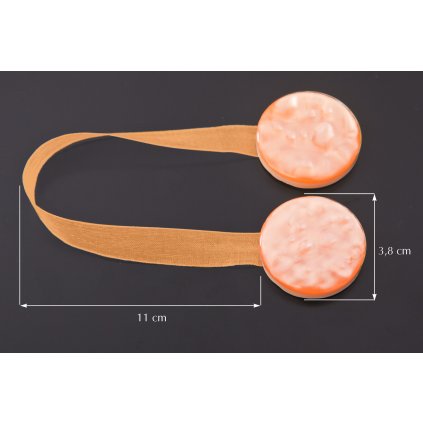 DEKORAČNÍ SPONA NA ZÁVĚS 4 S MAGNETEM ORANŽOVÁ