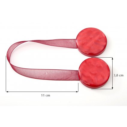 DEKORAČNÍ SPONA NA ZÁVĚS 4 S MAGNETEM BORDOVÁ