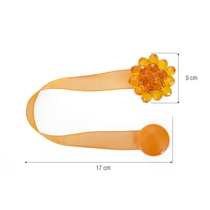 SADA 2KS DEKORAČNÍ SPONA NA ZÁVĚS 26 S MAGNETEM ORANŽOVÁ