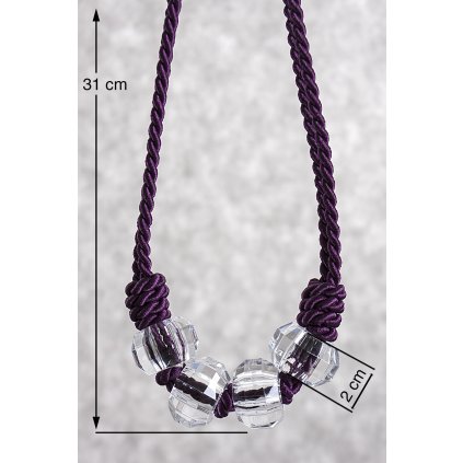 DEKORAČNÍ ŠŇŮRA NA ZÁVĚS 69 FIALOVÁ